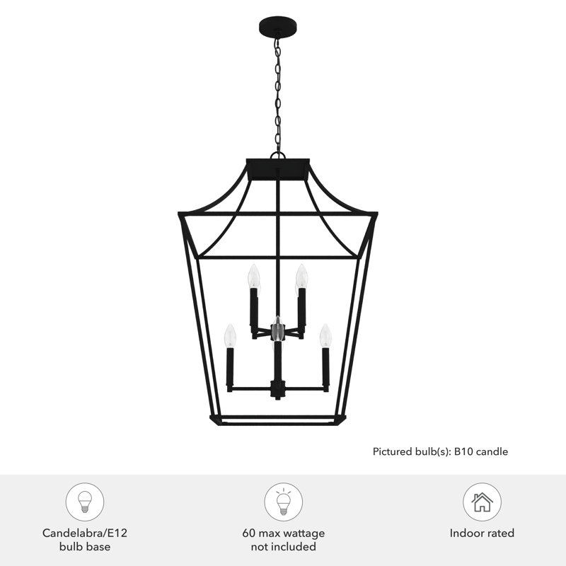 Laurel Ridge Natural Iron 8-Light LED Indoor/Outdoor Lantern Pendant