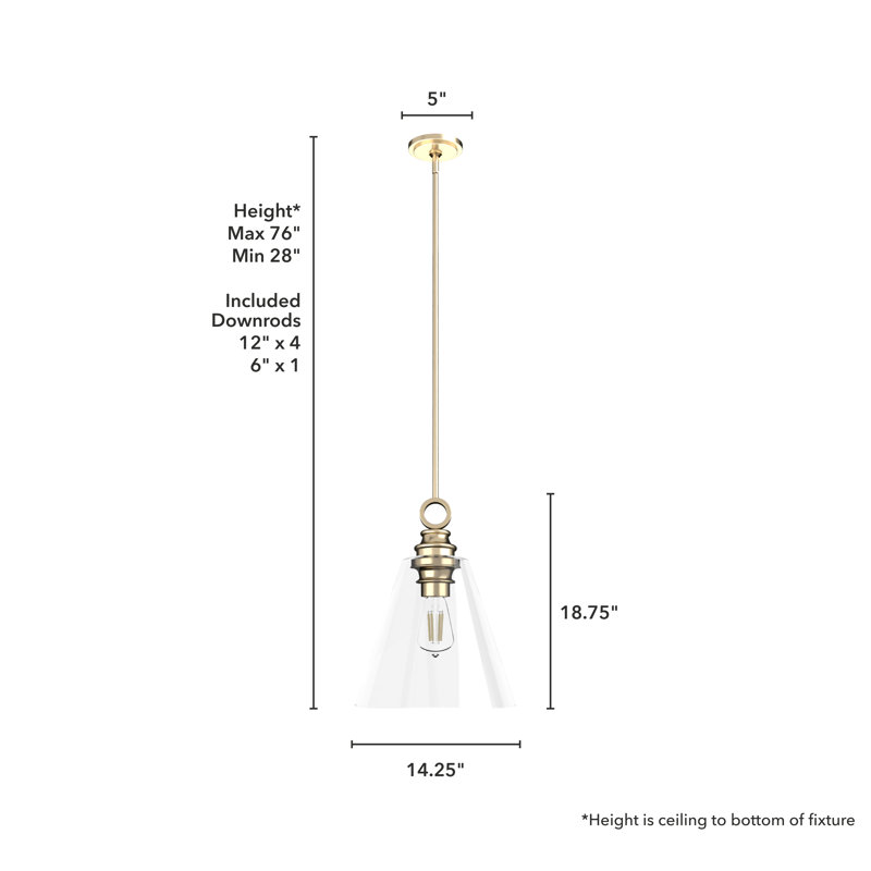 Alturas Gold Large Glass LED Pendant Light