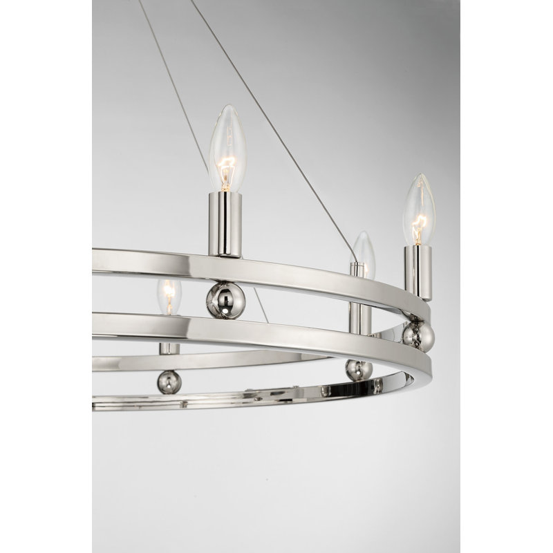Ashland Sleek 8-Light Polished Nickel Wagon Wheel Chandelier