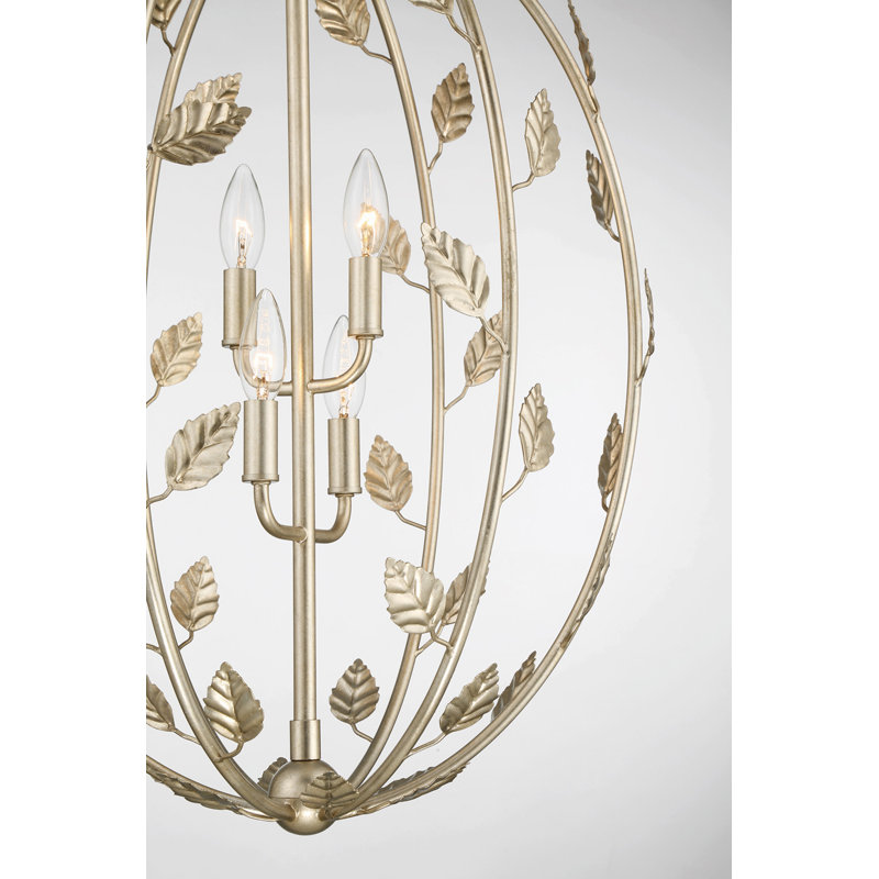 Avon Elegance 18" Champagne Silver Leaf Cage Chandelier
