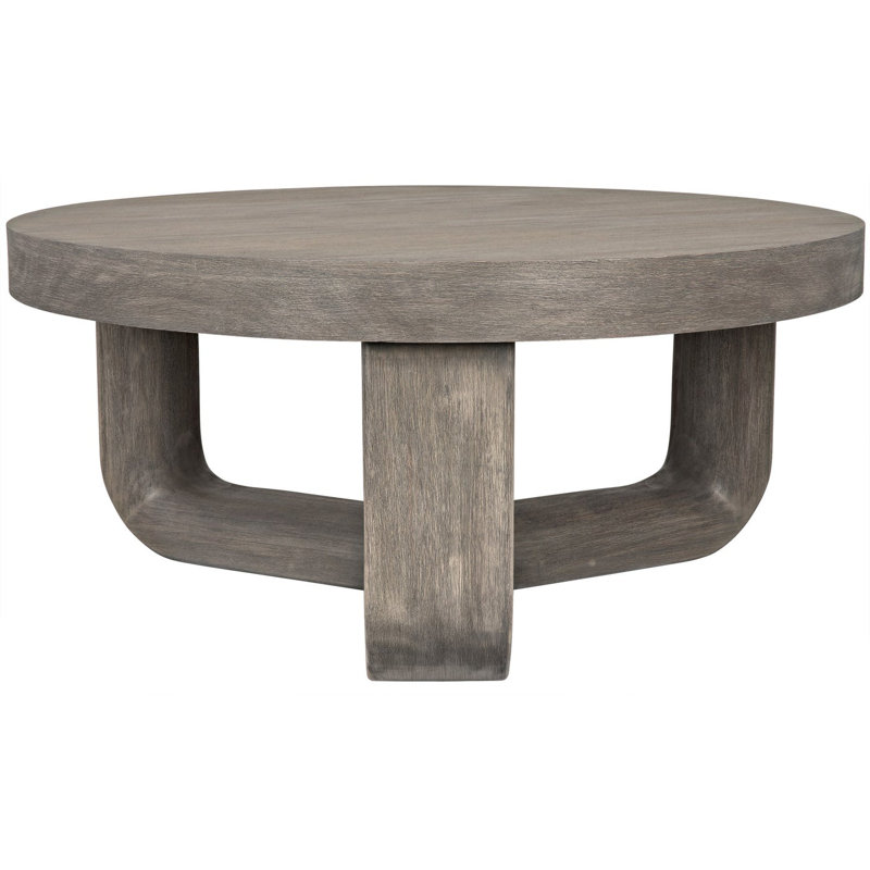 Distressed Grey Mahogany 40" Round Coffee Table