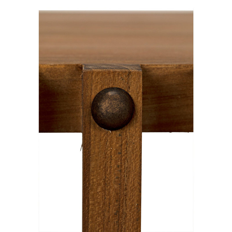 Consuela 66.5'' Oval Teak Console Table with Nailhead Detail