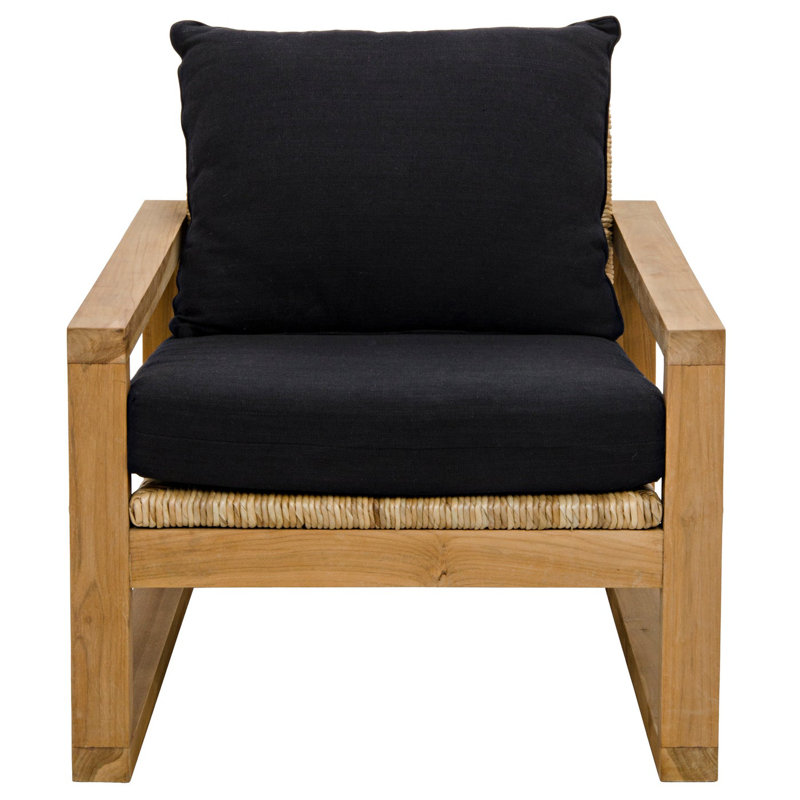 Regine Handcrafted Black Teak Wood Accent Chair