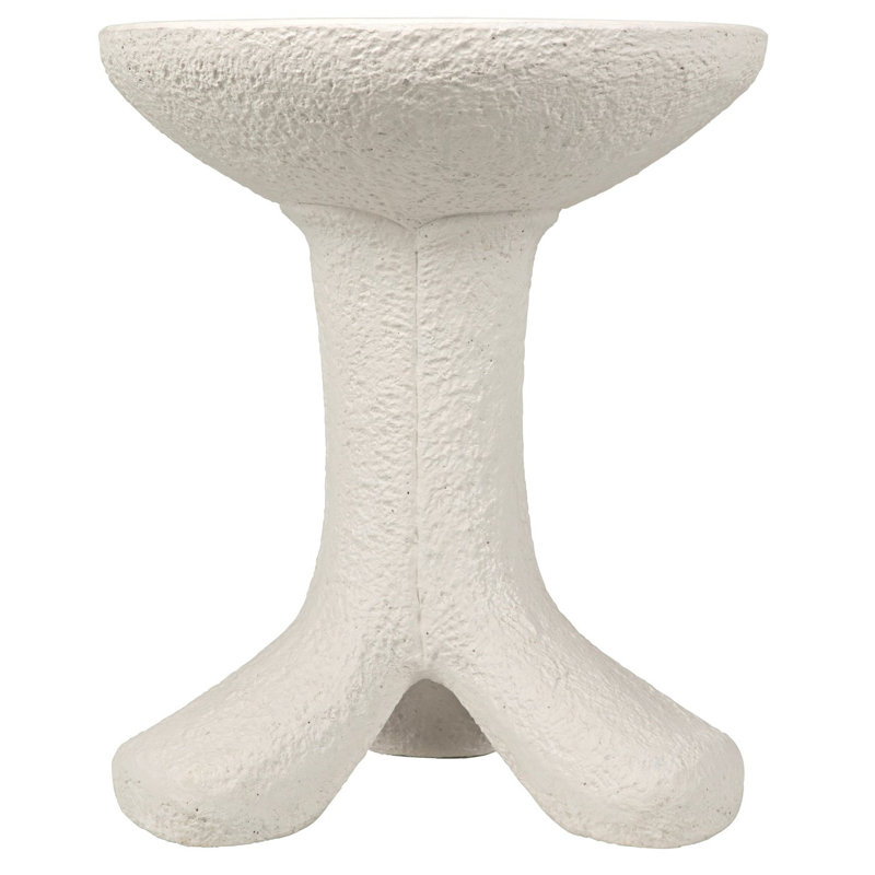 Luca Classic White Round Fiber Cement Side Table