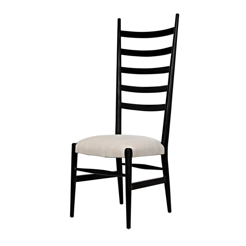 Noir Hand Rubbed Black Mahogany Ladderback Side Chair