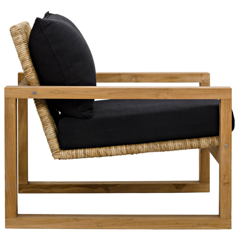 Regine Handcrafted Black Teak Wood Accent Chair