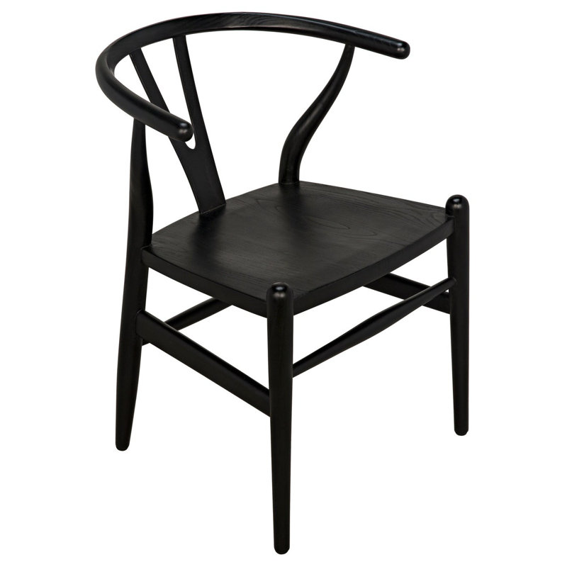 ErgoCraft Charcoal Black Solid Wood Arm Chair