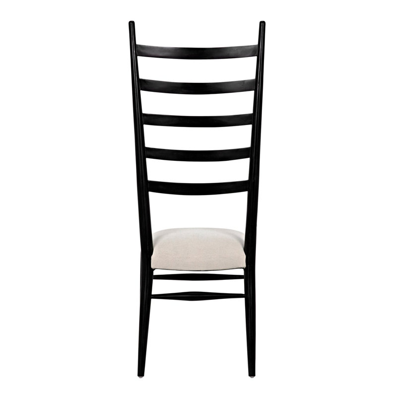 Noir Hand Rubbed Black Mahogany Ladderback Side Chair