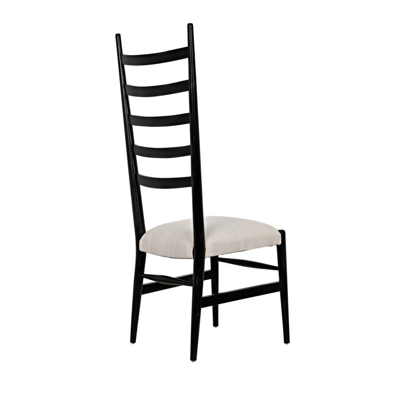 Noir Hand Rubbed Black Mahogany Ladderback Side Chair