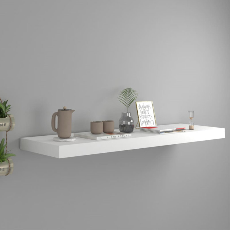 Luxe High Gloss White 9.3" Square Floating Wall Shelf