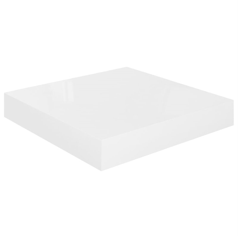 Luxe High Gloss White 9.3" Square Floating Wall Shelf