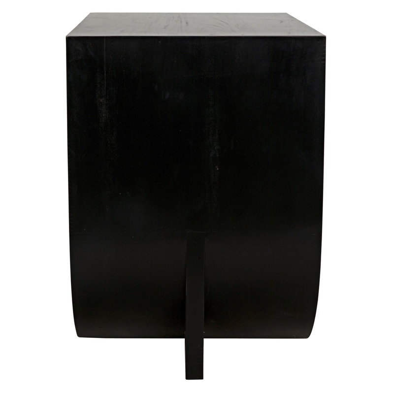Burton Dual-Finish Mahogany and Teak Side Table with Storage