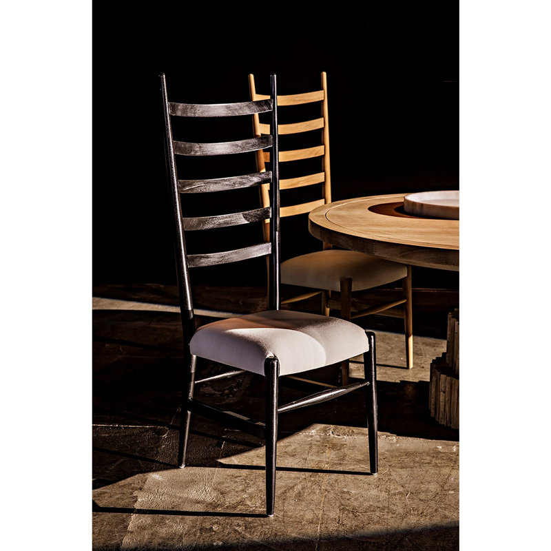 Noir Hand Rubbed Black Mahogany Ladderback Side Chair