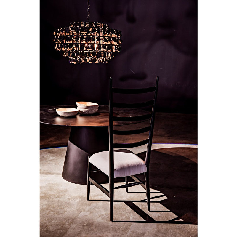 Noir Hand Rubbed Black Mahogany Ladderback Side Chair