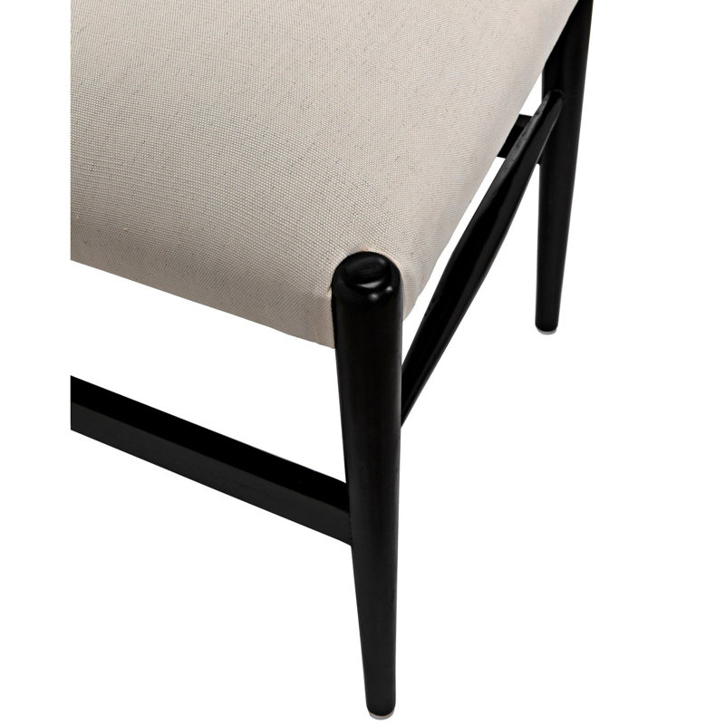 Noir Hand Rubbed Black Mahogany Ladderback Side Chair