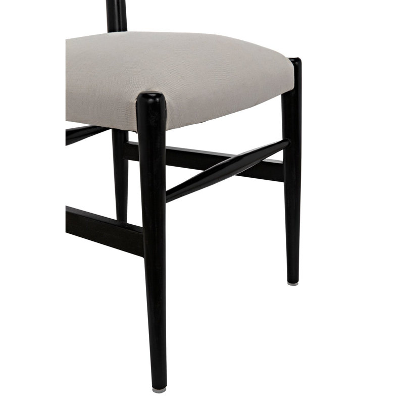 Noir Hand Rubbed Black Mahogany Ladderback Side Chair