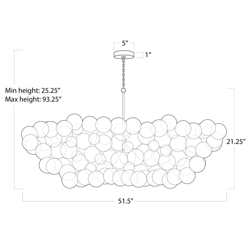 Natural Brass and Crystal 8-Light Linear Chandelier