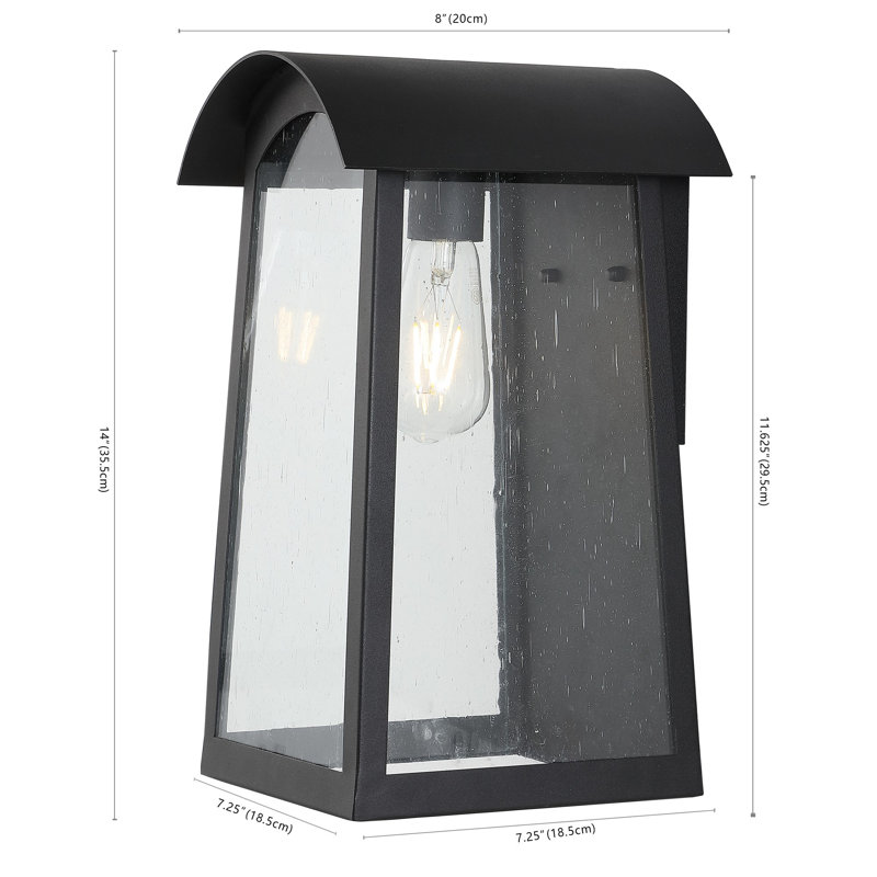 Adalai Black Iron Outdoor Wall Sconce with Clear Glass