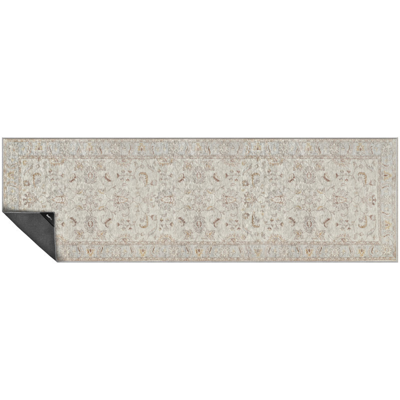 Jordan Oatmeal Easy-Care 24" x 76" Polyester Runner Rug