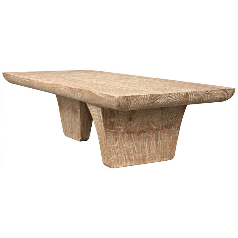 Ward Distressed Mindi Solid Wood Rectangular Coffee Table