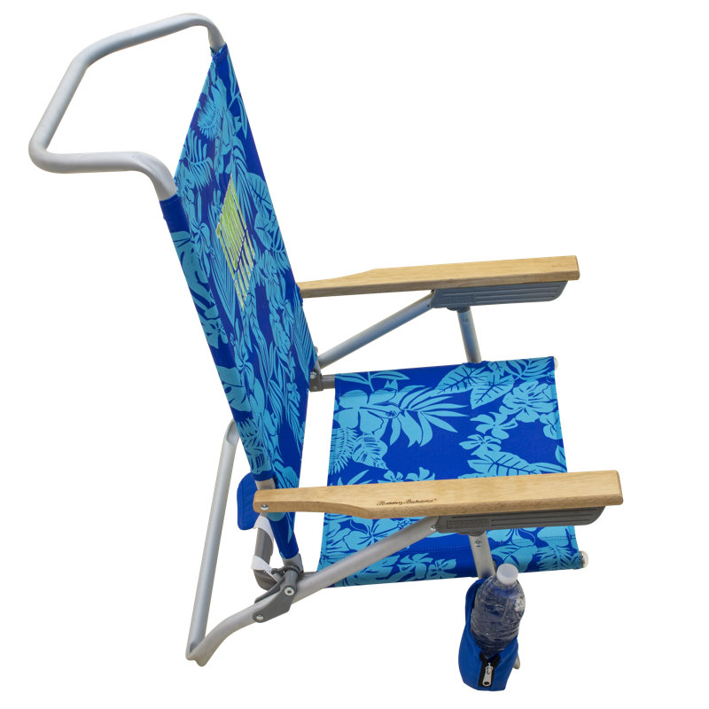 Tommy Bahama 5-Position Lightweight Aluminum Beach Chair with Cup Holder, Blue