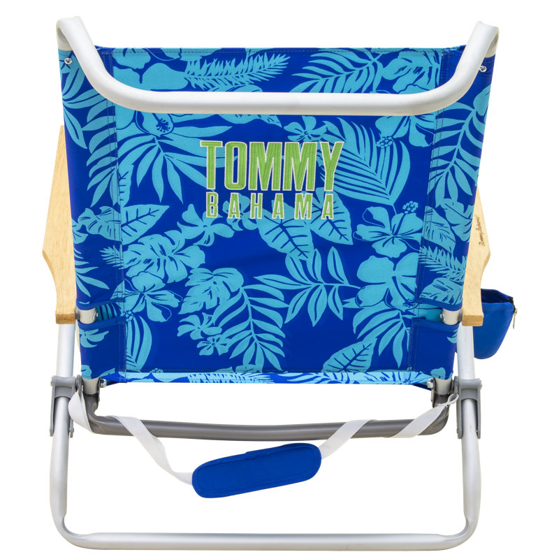 Tommy Bahama 5-Position Lightweight Aluminum Beach Chair with Cup Holder, Blue
