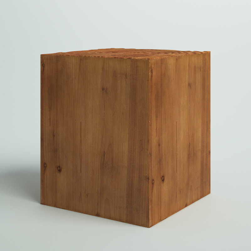 Brown Intricately Carved Wood Square Accent Table