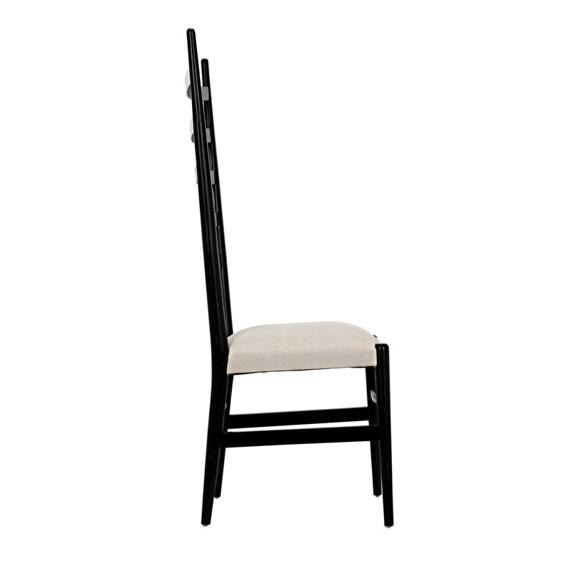 Noir Hand Rubbed Black Mahogany Ladderback Side Chair