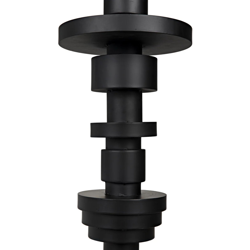 Noir Elegance 60W Black Metal Floor Lamp with Modern Shade