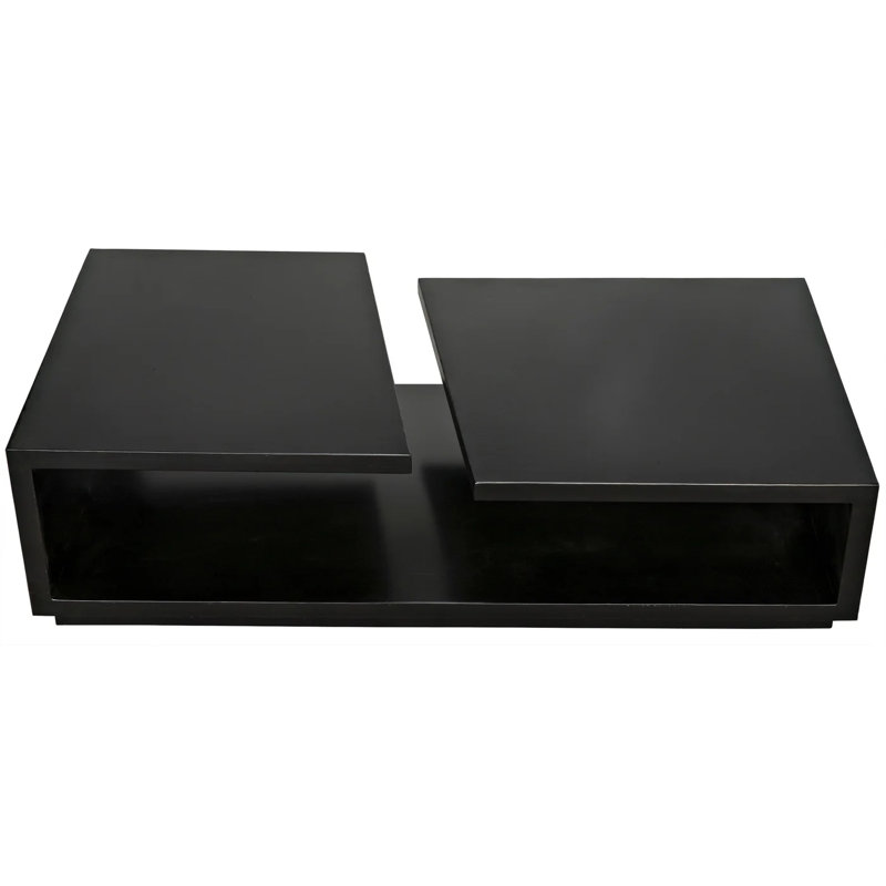 Charcoal Black Rectangular Metal Coffee Table