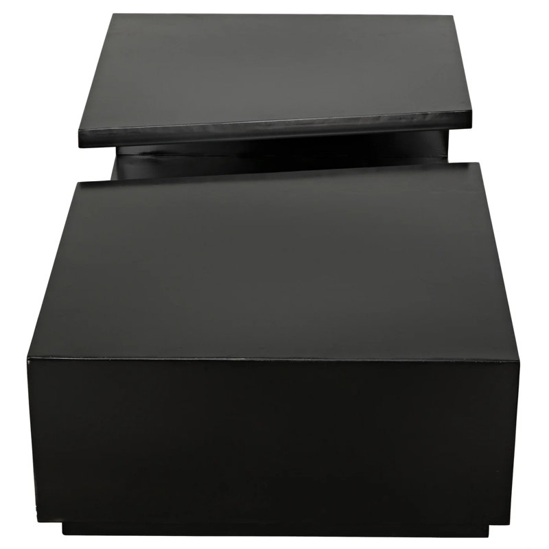 Charcoal Black Rectangular Metal Coffee Table