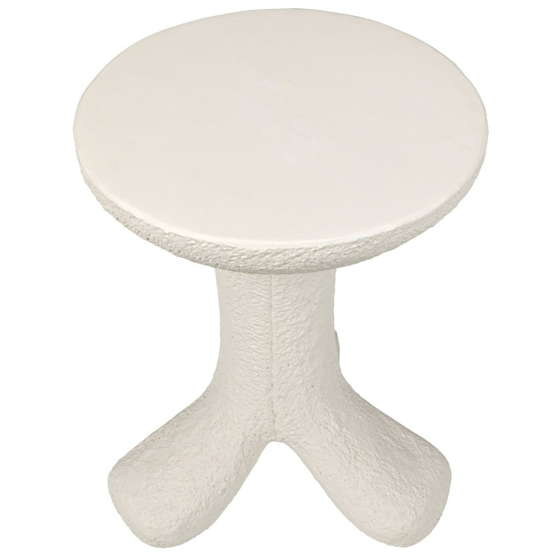 Luca Classic White Round Fiber Cement Side Table