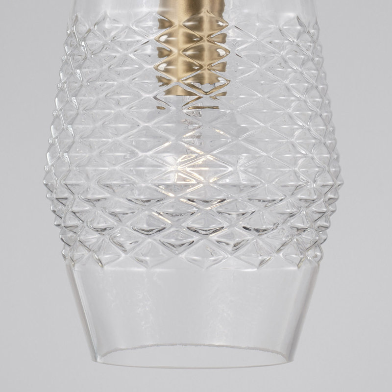 Altie Aged Brass Single Light Geometric Glass Pendant