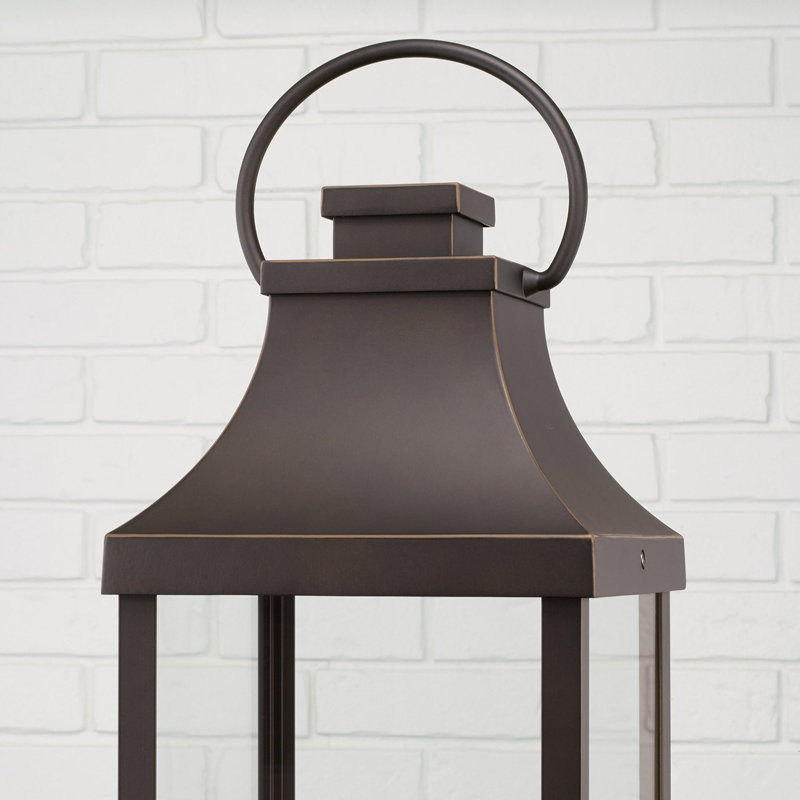 Bradford Oiled Bronze 3-Light Outdoor Post Lantern with Clear Glass
