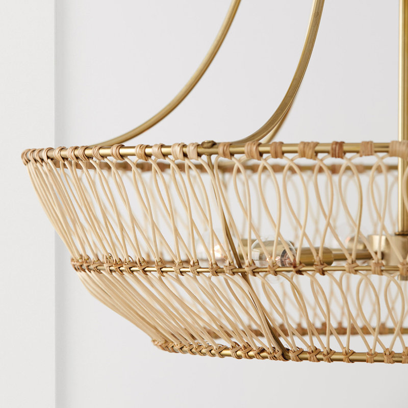 Wren 6-Light Matte Brass Empire Chandelier with Artisan Loop Design