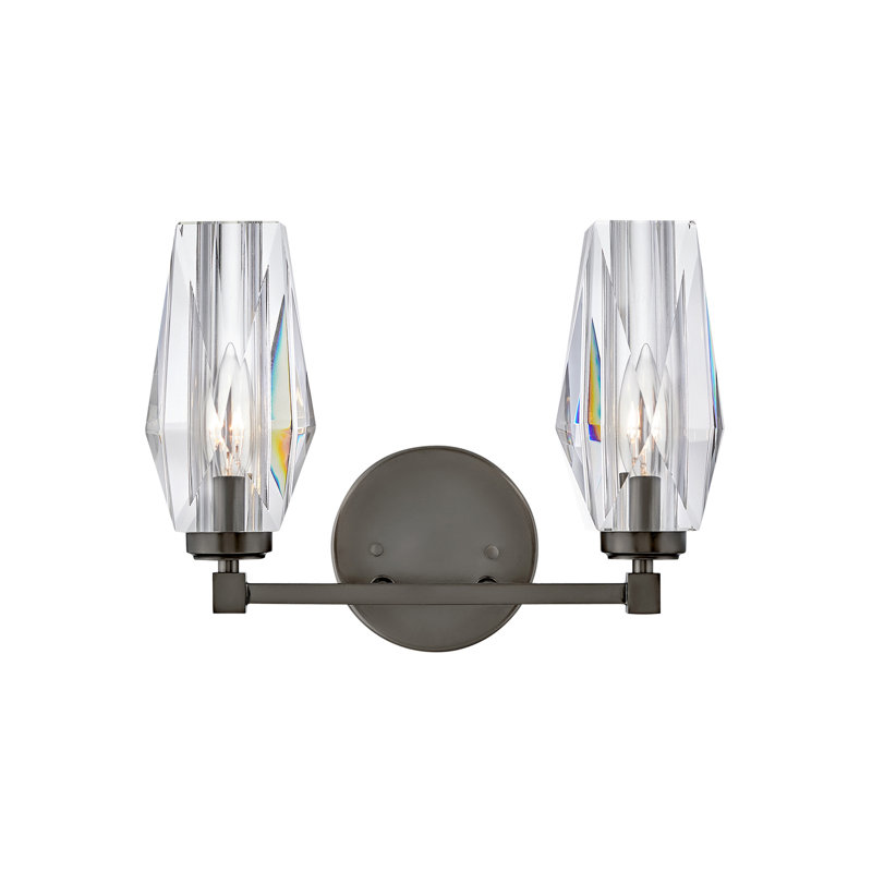 Ana 2-Light Black Oxide Vanity with Faceted Crystal Shades