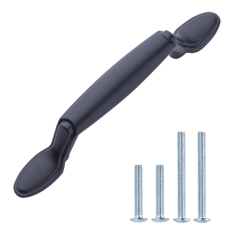 Flat Black Zinc Alloy Bar Cabinet Handle 10-Pack