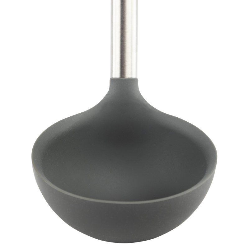 12.9-inch Stainless Steel and Silicone Soup Ladle
