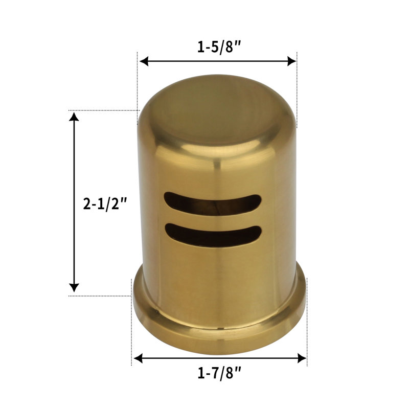 Brushed Gold Brass Kitchen Dishwasher Air Gap Cap