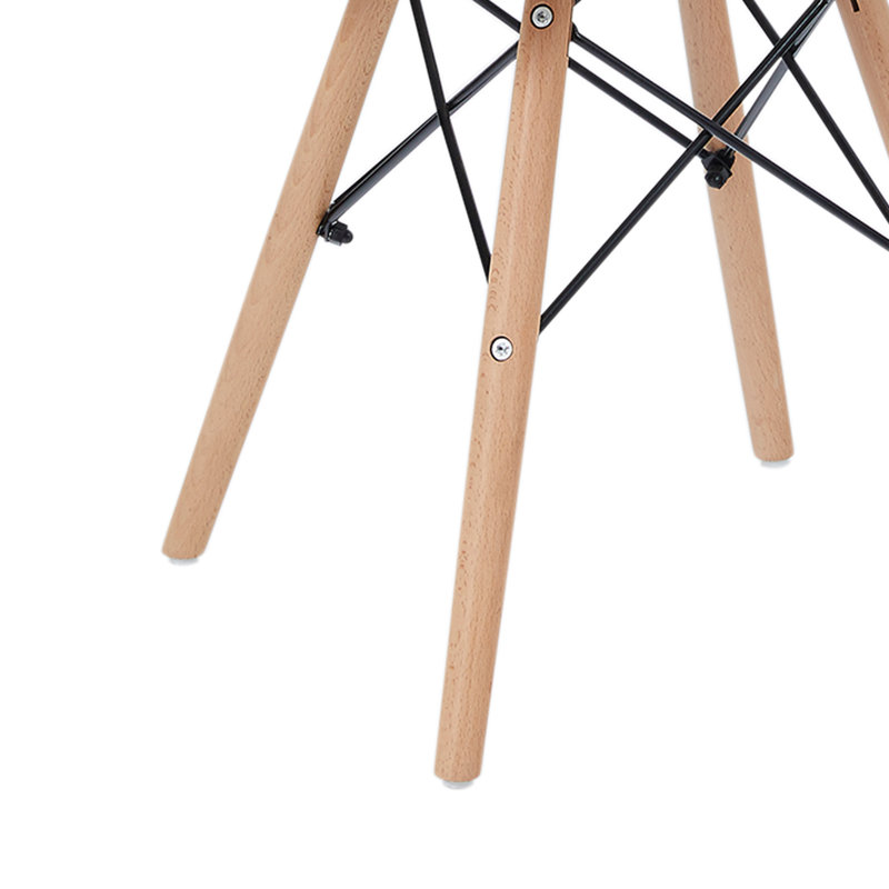 Allan Black Plastic Side Chairs with Wooden Legs, Set of 2