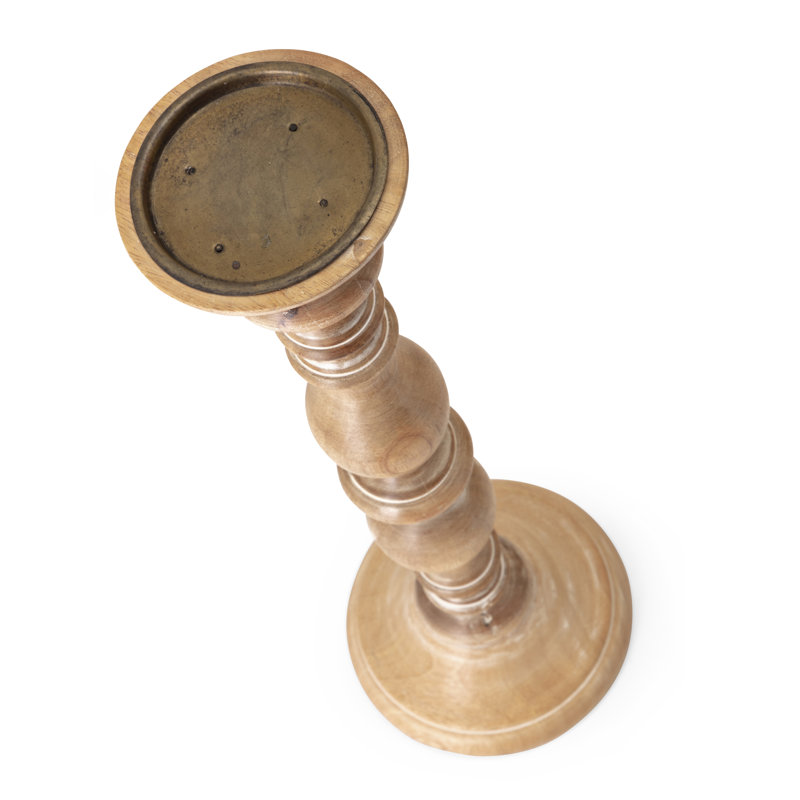 Natural Wood Hurricane Candle Holders Set of 5