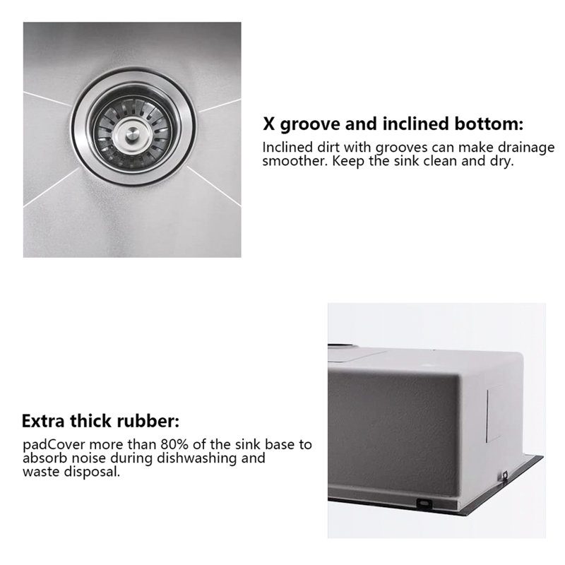 27" Stainless Steel Single Bowl Undermount Kitchen Sink