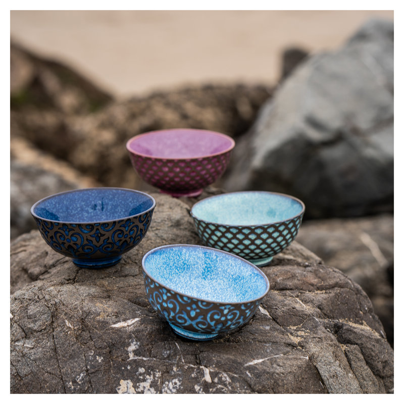 Arabella Assorted 10 oz Ceramic Dessert Bowls, Set of 4