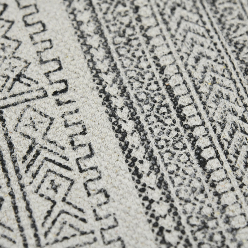 Handmade Charcoal Gray Geometric Cotton Area Rug 5' x 7'