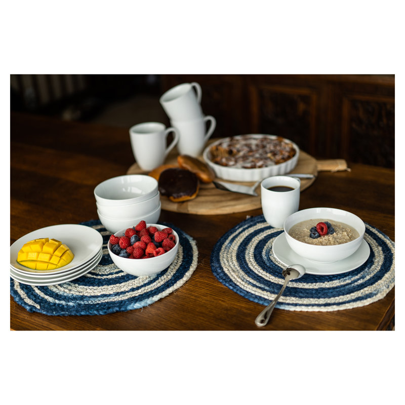 Classic White Porcelain 1.75-Quart Round Serving Bowls, Set of 2