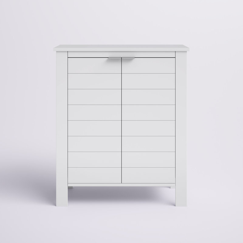 White MDF Living Room Cabinet with Adjustable Shelving