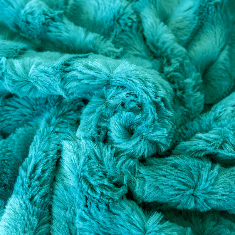 Baltic Blue Reversible Faux Fur Sherpa Throw Blanket