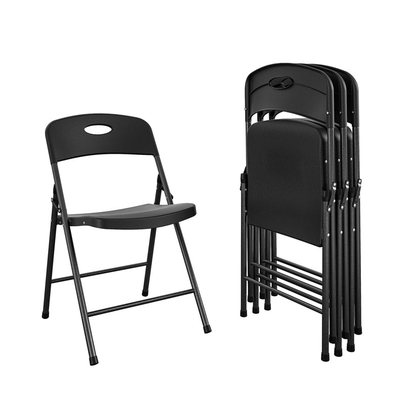Cosco Indoor/Outdoor Black Resin Folding Chair 4-Pack