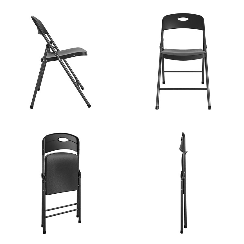 Cosco Indoor/Outdoor Black Resin Folding Chair 4-Pack