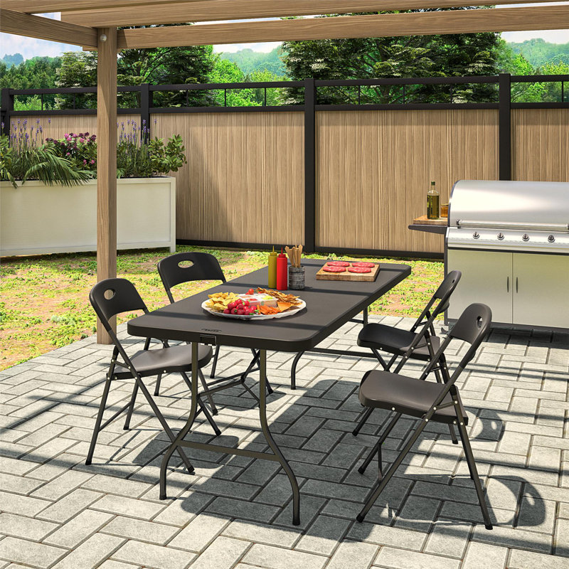 Cosco Indoor/Outdoor Black Resin Folding Chair 4-Pack